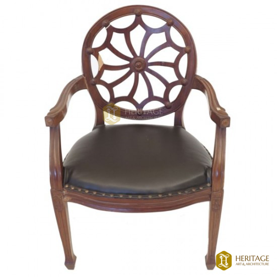 Antique round on sale back chair